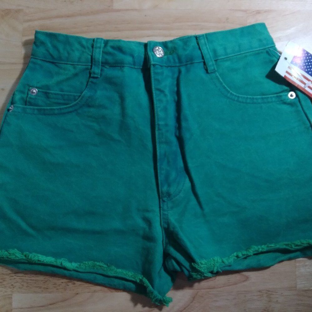 NWT Vintage MDM Green Cut-Off Jean Denim Shorts
